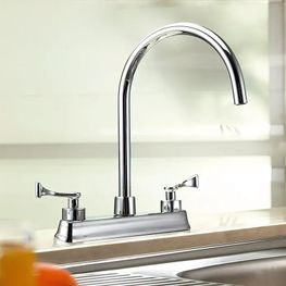 Grifo Cocina Albatros Cromo Bimando 8" Cuello Ganso