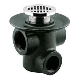 Desagüe Helvex cromo con rejilla redonda y sifón 3 bocas