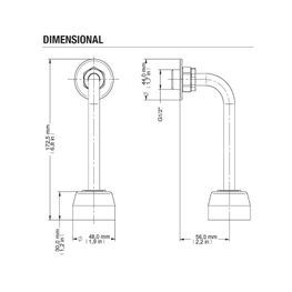 Tubo de Conexión Antivandálico Mingitorio Pressmatic Cromo 1/2"