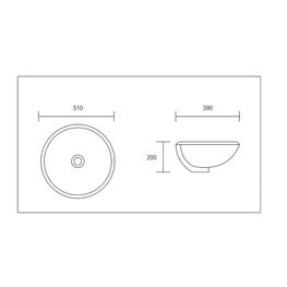 Lavamanos Silva Blanco Submontar Ovalado 510x425 mm