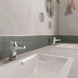 Mezcladora Lavamanos Scuadra Cromo Monomando Caño Bajo