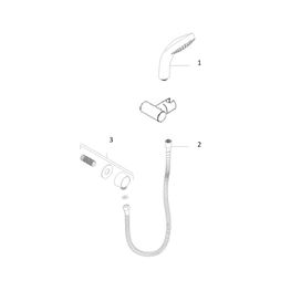 Ducha Teleducha Proyecta Cromo con Codo, Soporte y Manguera