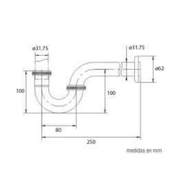 Sifón P Klipen Cromo 1 1/4 con Registro