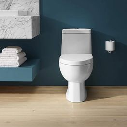 Inodoro Reach Blanco One Piece Elongado Cierre Lento Doble Push 3-4.8L