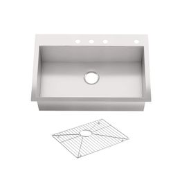 Lavatrastos Vault Inox Sub/Sobreponer Rectangular 1 Fosa 83.8x55.9 cm Con Rejilla