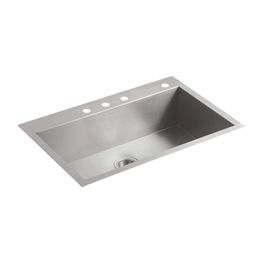 Lavatrastos Vault Inox Sub/Sobreponer Rectangular 1 Fosa 83.8x55.9 cm Con Rejilla