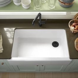 Lavatrastos Whitehaven Blanco Hierro Submontar Rectangular 1 Fosa 90.6x54.8 cm Con Faldón