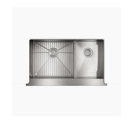 Lavatrastos Vault Inox Submontar Rectangular 2 Fosas 90x54 cm Con Faldón