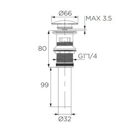 Desagüe Lavamanos Push 1 1/4" Urban Negro Mate Sin Rebalse