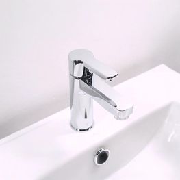 Mezcladora Lavamanos Trento Cromo Monomando Caño Bajo Sin Desagüe