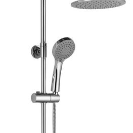 Mezcladora Ducha Trento Cromo Sistema Con Barra, Manguera, Teleducha y Cabeza