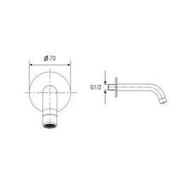 Grifo Tina Trento Cromo Salida Pared Redonda