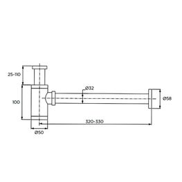 Sifón Botella 1 1/4 Kubika Rose Gold PVD