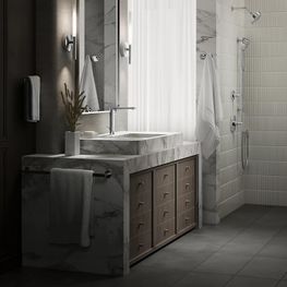 Grifo Lavabo Composed Titanio Caño Medio Monomando con Desagüe