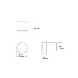 Jalador Perilla Composed Titanio para Mueble