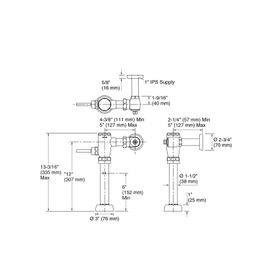 Grifo Fluxómetro Palanca Inodoro Primme Cromo 4.8 L