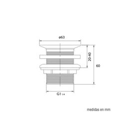 Desagüe Push Lavamanos Klipen Cromo 1 1/4 sin Rebalse
