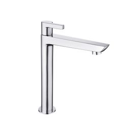 Grifo Lavamanos Trento Cromo Caño Alto Agua Fría Sin Desagüe