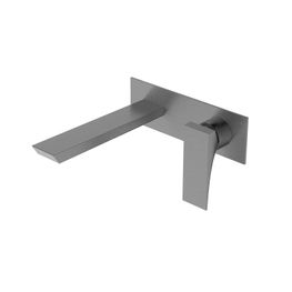 Mezcladora Monomando Lavamanos a Pared Kubika Gun Grey sin Desagüe PVD