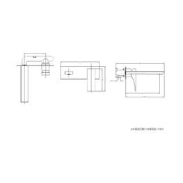 Mezcladora Monomando Lavamanos a Pared Kubika Gun Grey sin Desagüe PVD