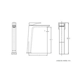 Mezcladora Monomando Lavamanos Caño Alto Kubika Gun Grey sin Desagüe PVD