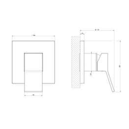 Mezcladora Lavabo Monomando Rettangolo K Negro XL Pared