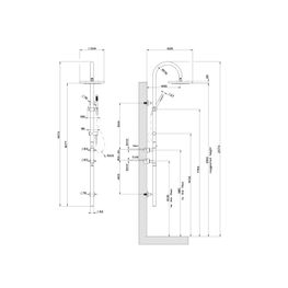 Sistema de Ducha Termostático Goccia Cobre con Desviador Automático y Ducha de Mano 306 mm