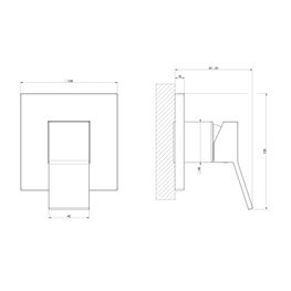 Trim Ducha Rettangolo K Cromo Empotrado Sin Diverter