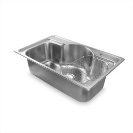 Lavatrastos Madison 1 Fosa Empotrar Con Contracanasta, Canastas, Tabla Picar y Jabonera