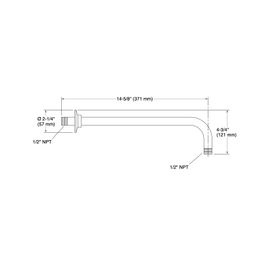Brazo de Ducha Kohler Cromo Redondo a Pared 371 mm