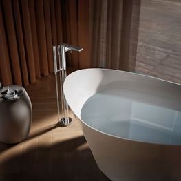 Grifo Tina Composed Cromo Freestanding Monomando Cuadrado