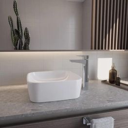 Mezcladora Monomando Lavamanos Caño Alto Piazza Cromo