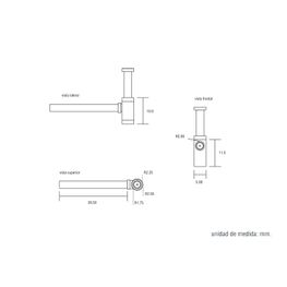 Kit Desagüe Push sin Rebalse + Sifón de Botella Klipen Cromo