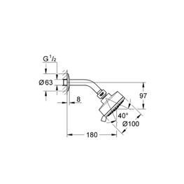 Kit Ducha Cosmop 100 New Tempesta Cromo 3 Spray 100 mm