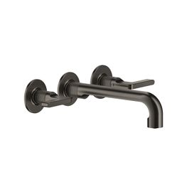 Mezcladora de Lavamanos Inciso Negro Cepillado Bimando 8” a Pared sin Desagüe 225 mm