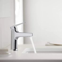 Mezcladora Lavamanos Taut Cromo Monomando Caño Bajo Con Desagüe