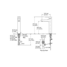 Mezcladora Lavamanos Taut Cromo Monomando Caño Alto Con Desagüe