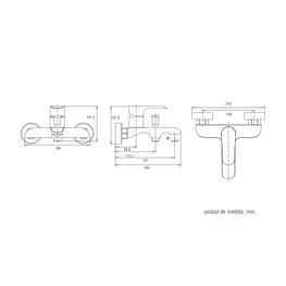 Mezcladora Ducha Urban Cromo Monomando Expuesta Con Diverter y Salida Tina