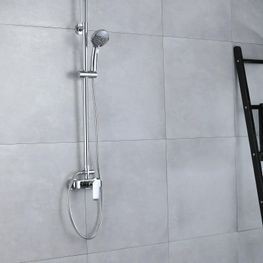 Sistema Ducha Urban Cromo Con Barra, Manguera, Teléfono y Cabeza