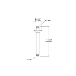 Brazo de Ducha Kohler Cromo Redondo a Techo 305 mm