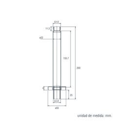 Brazo Ducha Redondo 200mm Urban Negro Mate Techo