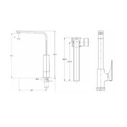 Mezcladora Monomando Cocina Cuello Ganso Kubika II Negro Mate