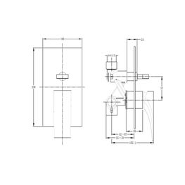 Mezcladora Monomando Empotrada Ducha con Diverter Kubika Negro Mate