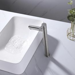 Mezcladora de Lavamanos Home II Satin Inox Monomando Caño Alto sin Desagüe
