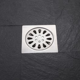 Desagüe Home II Satin Inox con Rejilla Cuadrada