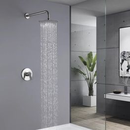 Kit de Ducha Home II Satin Inox con Brazo y Cabeza Redonda 200 mm