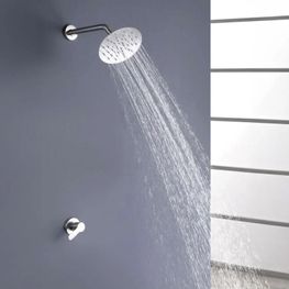 Mezcladora de Ducha Home II Satin Inox Monomando Empotrada Llave Sencilla