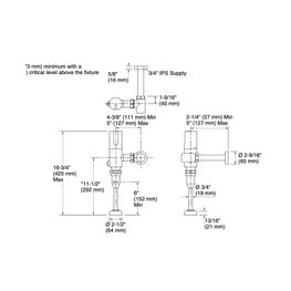Fluxómetro Sensor para Mingitorio Mach Wave Cromo 1.9 L