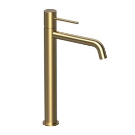 Mezcladora Lavamanos Slim Oro Cepillado Monomando Caño Alto