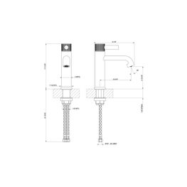 Mezcladora Monomando de Lavamanos Inciso Cobre Cepillado Caño Bajo sin Desagüe